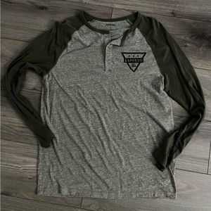 Express men’s baseball style long sleeve tee!